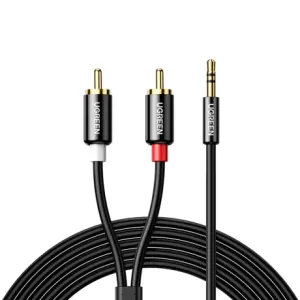 Ugreen AV116 avdio kabel 3.5mm mini jack / 2RCA 5m, črna #158581