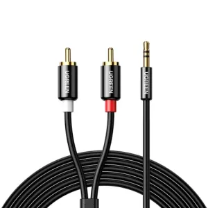 Ugreen AV116 avdio kabel 3.5mm mini jack / 2RCA 5m, črna
