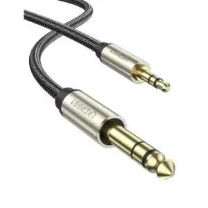 Ugreen AV127 avdio kabel 3.5mm jack - 6.35mm jack 10m, TRS, M/F, siva