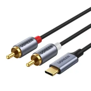 Ugreen CM451 avdio kabel USB-C / 2x RCA M/M 1.5m, siva #145235
