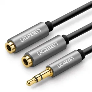 Ugreen Splitter avdio kabel 3.5mm mini jack 20cm, srebro #145191