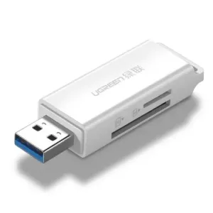 Ugreen CM104 USB čitalec kartic SD / microSD, bela