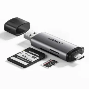 Ugreen CM184 adapter USB-C TF + čítačka kariet SD / microSD, siva #145369