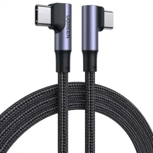 Ugreen Elbow kabel USB-C / USB-C QC PD 100W 5A 1m, črna #145443