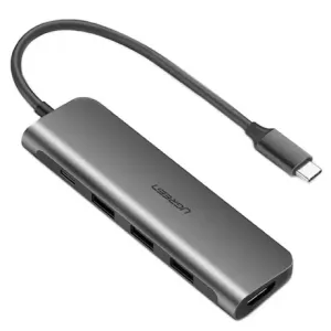 Ugreen CM136 HUB 4in1 USB-C - HDMI, 3x USB 3.0, siva #145351