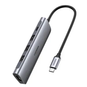 Ugreen CM136 USB-C HUB adapter 3x USB / HDMI 4K / USB-C PD 100W, siva #145434