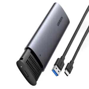 Ugreen CM400 zunanji box za M.2 B-Key SATA 3.0 SSD + kabel USB-C, siva #145469