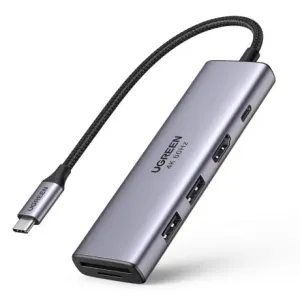 Ugreen CM511 HUB adapter USB-C - 2x USB / HDMI / USB-C PD 100W, siva #145396