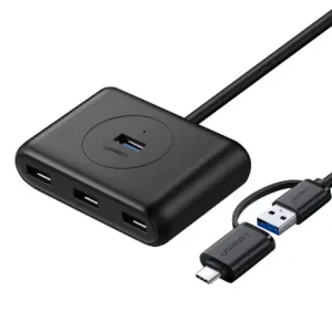 Ugreen CR113 HUB adapter 4x USB / USB-C 1m, črna #145339