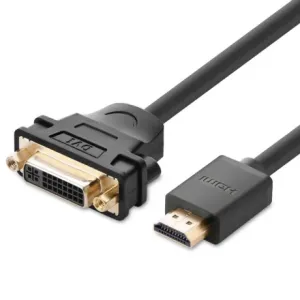 Ugreen adapter DVI 24+5 pin - HDMI F/M 22cm, črna #145231