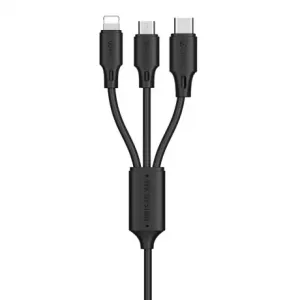 WK Design 3in1 kabel USB - Micro USB / Lightning / USB-C 2A 1.15m, črna #145775